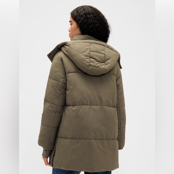 GAP Faux-Fur Trim Midi Puffer Jacket - Picture 5 of 7